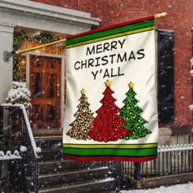 Christmas Tree Flag Merry Christmas Y'all TQN524Fv2