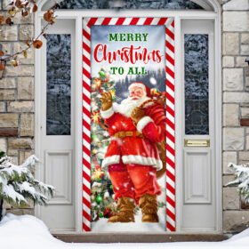 Santa Claus Christmas Door Cover Merry Christmas To All TQN579D
