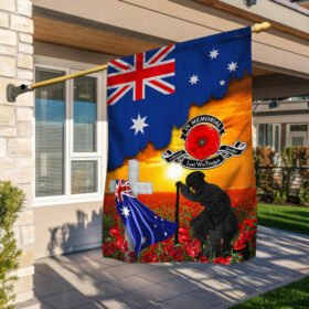 Australia Veterans Flag In Memorial Lest We Forget Proud Veterans Remembrance Day Flag MLN404Fv1
