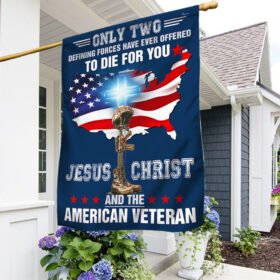 Only Two Defining Forces Have Ever Offered To Die For You Jesus Christ And The American Veteran Flag BNN585F