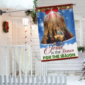 Jesus Christmas Nativity Scene Jesus Is The Reason For The Season Flag MLN604F