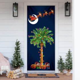 South Carolina Christmas Door Cover Santa Palmetto Tree LNT749D
