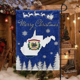 West Virginia Christmas Flag Santa Sleigh TQN726Fv1