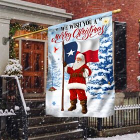 Texas Christmas Flag We Wish You A Merry Christmas Flag Santa Claus TQN686Fv1