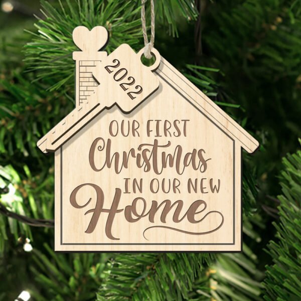 Our First Christmas In Our New Home 2022 Wooden Ornament TQN528Ov1