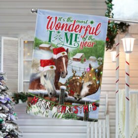 Horse Christmas Flag It's The Most Wonderful Time Of Year LNT758F