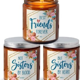 Best Friend Birthday Gifts for Women - BFF Gift Boxed Lavender, Vanilla, Rose Candle Set (7oz x3)