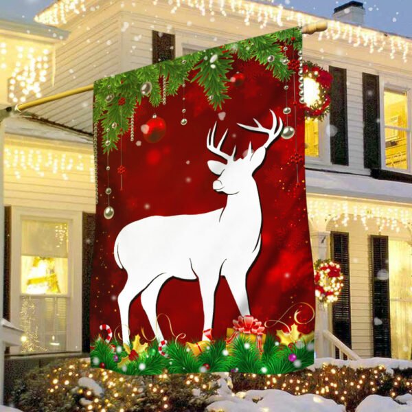 Deer Merry Christmas Flag TQN758Fv1