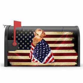 Golden Retriever American Patriot Garden Flag & Mailbox Cover BNL40MFv5