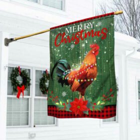 Rooster Chicken Christmas Flag TQN741F