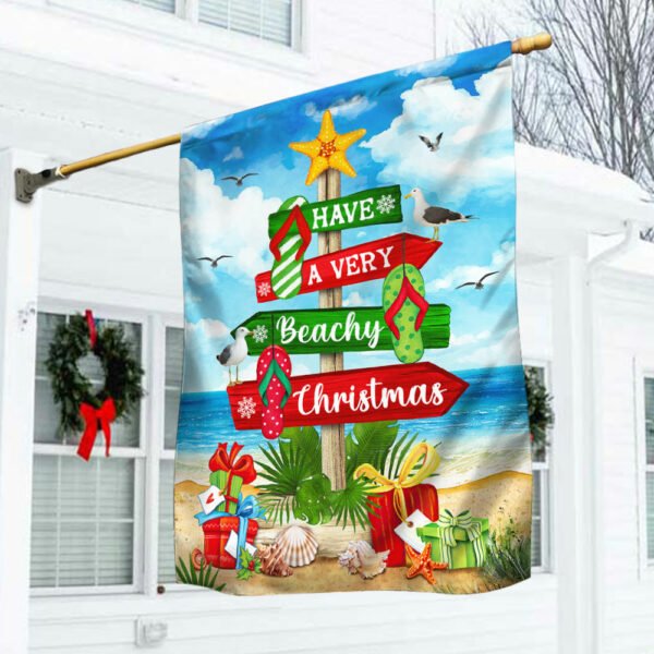 Have A Very Beachy Christmas Flip-Flops Beach Christmas Tree Flag BNN716F