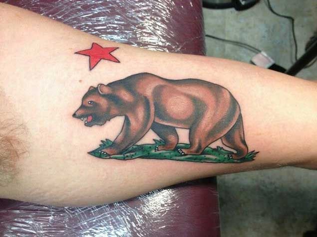 California flag tattoo