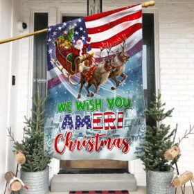 We Wish You Ameri Christmas, American Christmas Flag TPT454F
