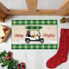 Christmas Golf Cart Garden Flag & Mailbox Cover HohoHole LNT64M1F