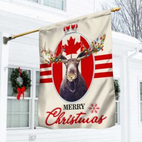 Canada Christmas Flag Merry Christmas Moose BNN688F