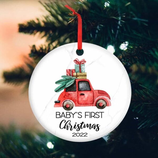 Baby First Christmas Ornament 2022, Baby Christmas Gifts, Newborn Gifts Christmas Decorations, First Time Mom, Dad Gift, Pregnancy Gifts, Christmas Gifts, Red Car Ornament BNN561O