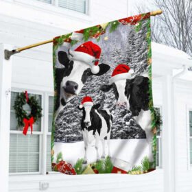 Oh Mooey Christmas Dairy Cattle Flag BNT174Fv1