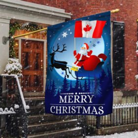Canada Christmas Flag Santa Sleigh Canada TQN747F