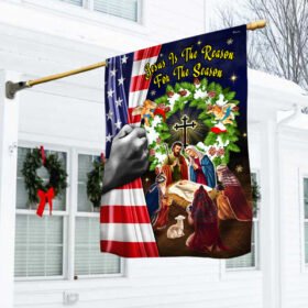 Christmas Nativity Holy Family Jesus Is The Reason For The Season Flag MLN793F
