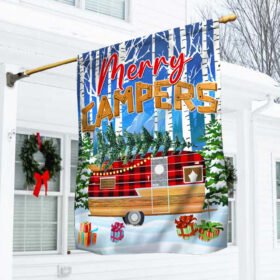 Happy Campers Christmas Camping Flag MLN723F