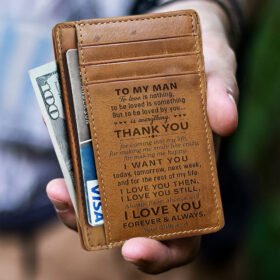 To My Man, Love From Your Girlfriend Card Wallet, The Perfect Mens Gift, Gift For Boyfriend, Husband, Christmas Gift, Card Wallet, Leather Wallet for Men Husband Boyfriend, Card Wallet LNT724CW