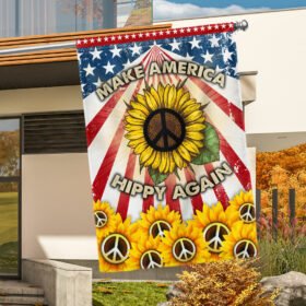 Hippie American Flag Make America Hippy Again Peace Sign Flag MLN740F