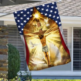 Jesus Christ Crucified On The Cross In American Flag MLN770F