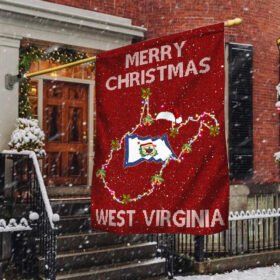 Merry Christmas US State West Virginia Flag TRL513Fv1