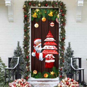 Santa Claus All Hearts Come Home For Christmas Door Cover MLN782D
