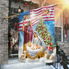 Nativity of Jesus Christmas Tree Christian Flag MLN784F
