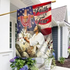 Jesus Cross Faith Over Fear American Flag MLN779F