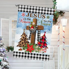 Jesus Is The Reason For The Season Religious Cross Christmas Flag MLN724F