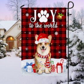 Pembroke Welsh Corgi Christmas Flag Dog Joy To The World TQN749F