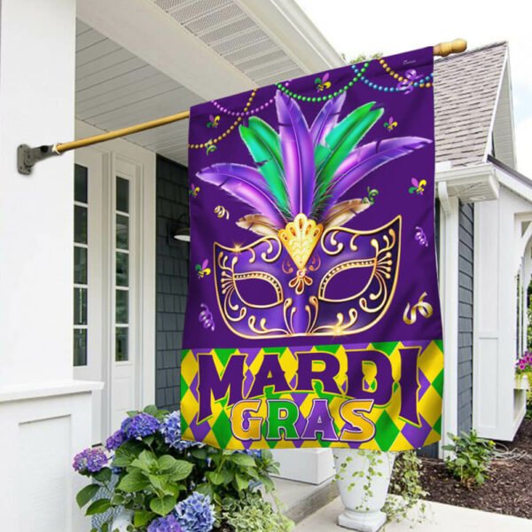Mardi Gras Mask Carnival Flag BNN714F