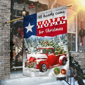 Texas Christmas Flag All Hearts Come Home For Christmas Flag MLN705F