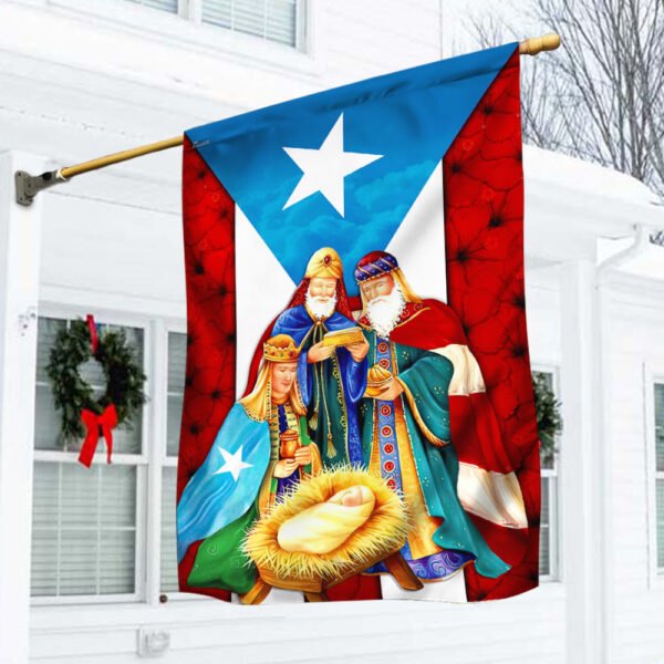 Three Kings Three Wise Men Baby Jesus Puerto Rico Flag MLN746Fv3