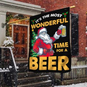 Santa Claus Beer Flag It's The Most Wonderful Time For A Beer TQN716F