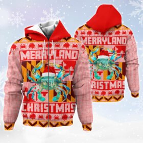 Maryland Merryland Christmas Zip Hoodie Christmas Merry LNT809ZH