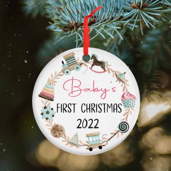 Baby First Christmas Ornament 2022, Baby Christmas Gifts, Newborn Gifts Christmas Decorations, First Time Mom, Dad Gift, Pregnancy Gifts, Christmas Gifts, Ceramic Ornament TPT376O