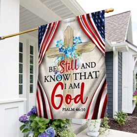 Jesus Dove Cross Symbol Be Still And Know That I Am God American Flag TPT460F