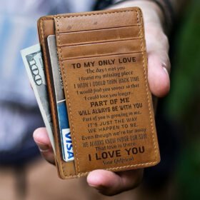 To My Boyfriend, My Only Love Card Wallet, The Perfect Mens Gift, Gift For Boyfriend, Husband, Christmas Gift, Card Wallet, Leather Wallet for Men Husband Boyfriend, Card Wallet LNT721v1CW