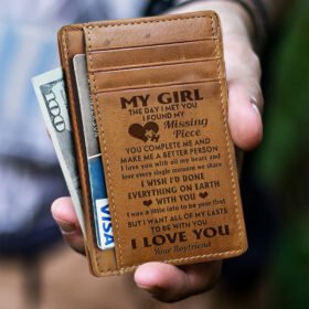 To My Girlfriend, Gift for Wife Girlfriend, Perfect for Christmas Anniversary Birthday Valentines Graduation Wedding, Card Wallet BNN641CW