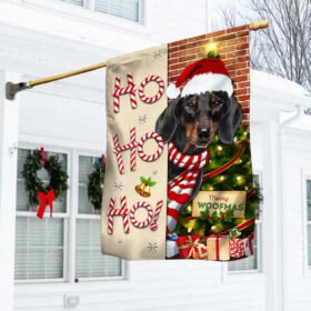 Dachshund Christmas Flag Dog Costume Santa Ho Ho Ho TQN729F
