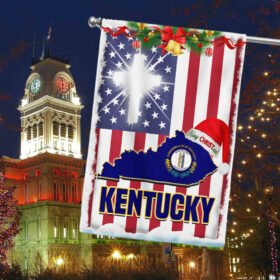 Kentucky God Bless Christmas Flag MLN790F