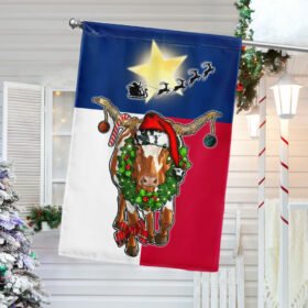 Texas Longhorn Flag Merry Christmas LNT783F