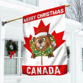 Canada Christmas Flag Merry Christmas Beaver BNN689F