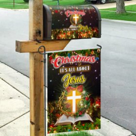 Christmas It's All About Jesus Garden Flag & Mailbox Cover QNK617MF