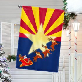 Arizona Christmas Flag Santa Sleigh Reindeer LNT779F