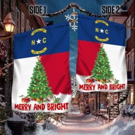 North Carolina Flag Merry and Bright Christmas BNN670F