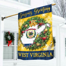 Season's Greeting  West Virginia Christmas Flag TPT473F